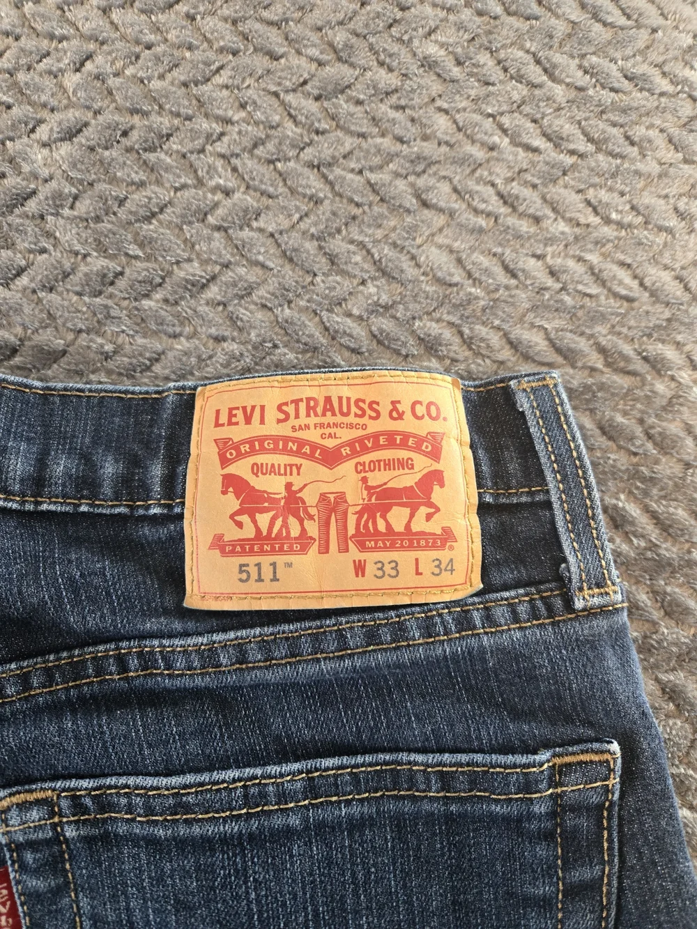 Levi’s 511 Slim Fit Men’s Jeans 33x34 Blue Stretch Denim